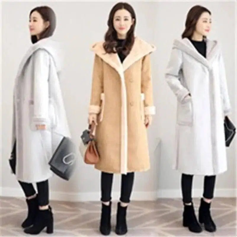 Pure color deerskin velvet coat cotton jacket-3