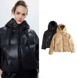 Pure color wild hooded coat-2