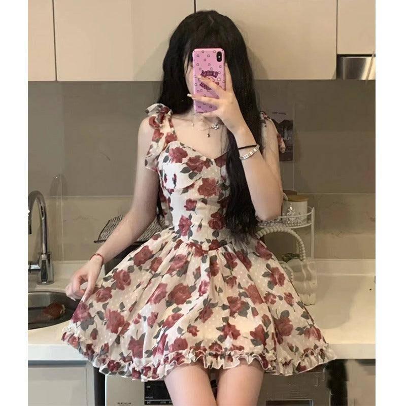 Pure Romantic Slimming Rose Sleeveless Dress-5