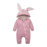 Rabbit Ears Baby Romper-Pink-6