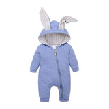 Rabbit Ears Baby Romper-Blue-7