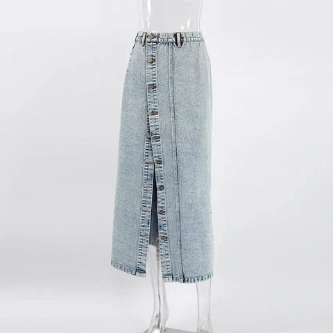 Retro Design Denim Skirt For Women-9