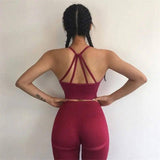 Seamless yoga set-Red-7