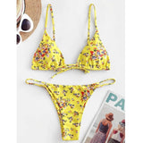 Halter Tie Dye Bikini Set-Yellow-6