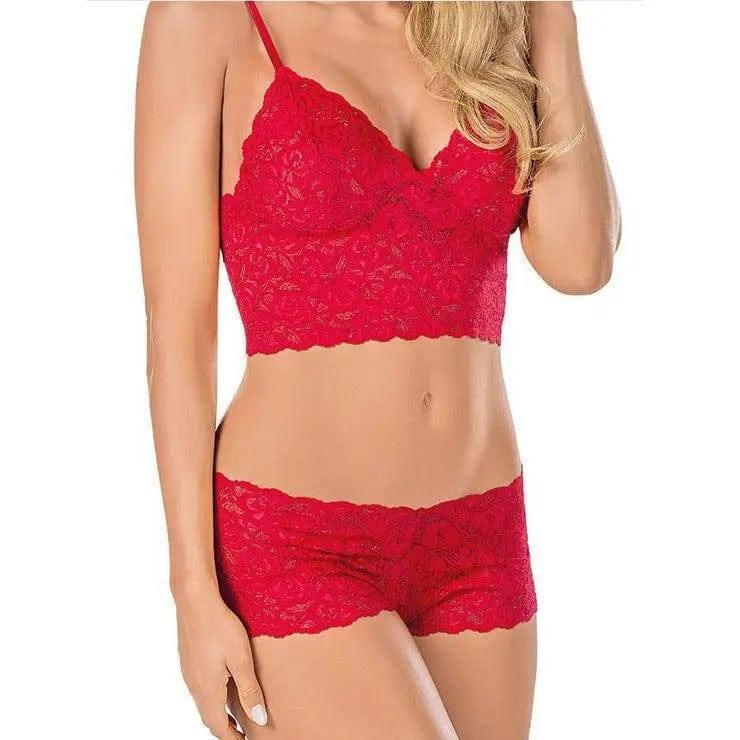 Sexy lace lingerie-Red-2
