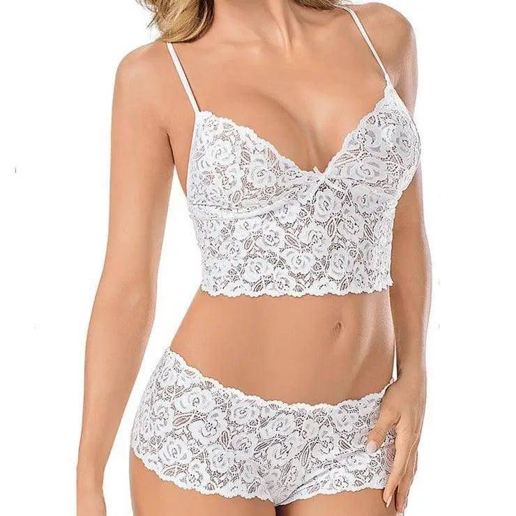 Sexy lace lingerie-White-3