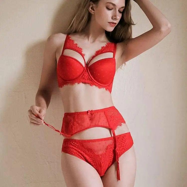 Sexy lingerie set-Red-5