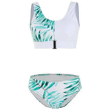 multicolor swimsuit split bikini-Leaves-3