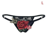 panties big flower panties-black-3