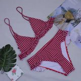 Sexy Plaid Bikini Red Green Plaid Bathing Suits-Red-3