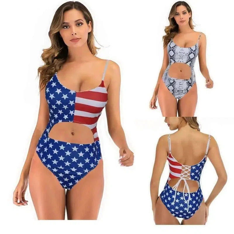 printed one piece bikini-1