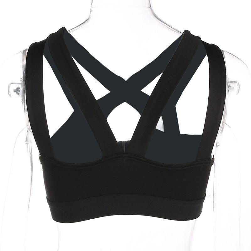 Sexy Women Halter Yoga Bra Strappy Sport Bras Push Up-4