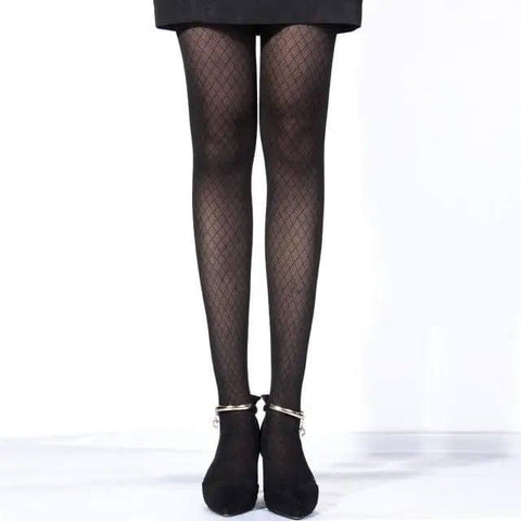 Sexy Women Tights Over Knee Double Stripe Sheer Black-C-1