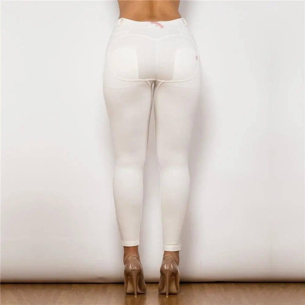 Shascullfites Melody Cotton Shaping Leggings Booty Lifting-White-1