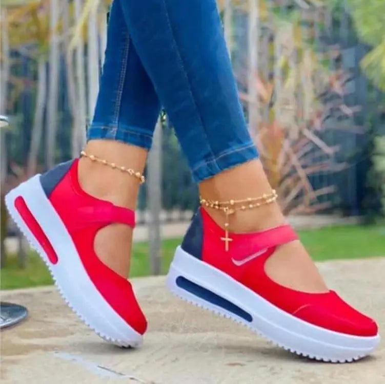 LOVEMI  shoes Red / 35size Lovemi -  Women Fashion Vulcanized Sneakers Platform Solid Color Flats