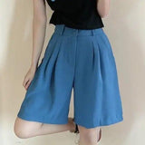 LOVEMI Short Blue pants / S Lovemi -  Summer New Girl Small Print T-shirt Cropped Top