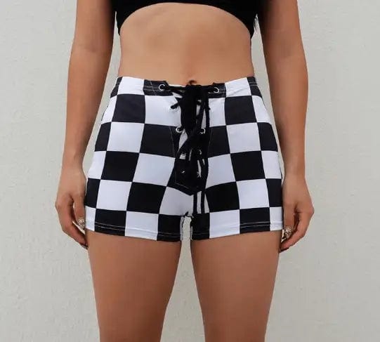 LOVEMI  Short Lovemi -  summer ins new super chessboard, checkerboard, pants,