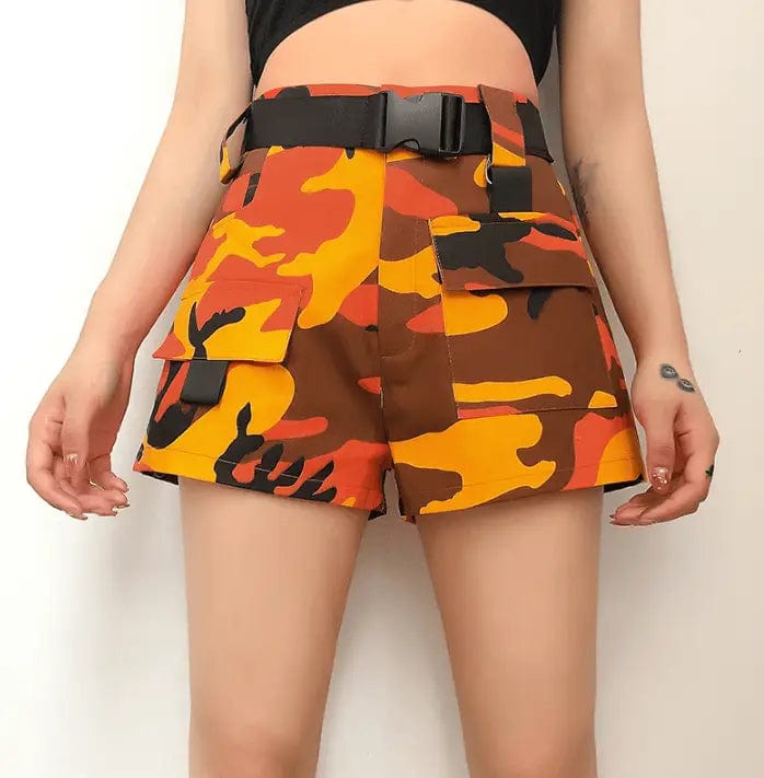 LOVEMI  Short Orange / L Lovemi -  Ins summer tooling camouflage shorts women's thin section