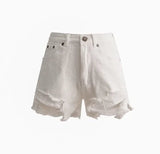 LOVEMI  Short White / L Lovemi -  Women's Ripped Jeans Shorts