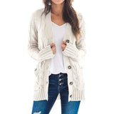 Single breasted long sleeve wool jacket-Beige-4