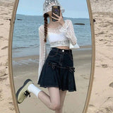 LOVEMI  Skirts Black / S Lovemi -  Women's Summer Denim Bow Skirt