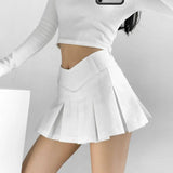 LOVEMI  Skirts White / XS Lovemi -  Women's Preppy Style Hot Girl Sexy V Waist Ultra Short Anti-exposure A- Line Skirt