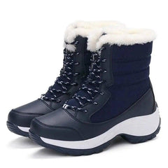 Snow Boots Plush Warm Ankle Boots For Women Winter Shoes-Dark blue-4
