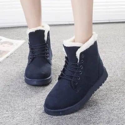 Snow Boots Street Martin Short Boots Women-Dark Blue-1