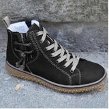 snow boots women flat heel-Black-3