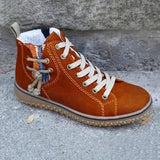 snow boots women flat heel-Dark brown-5