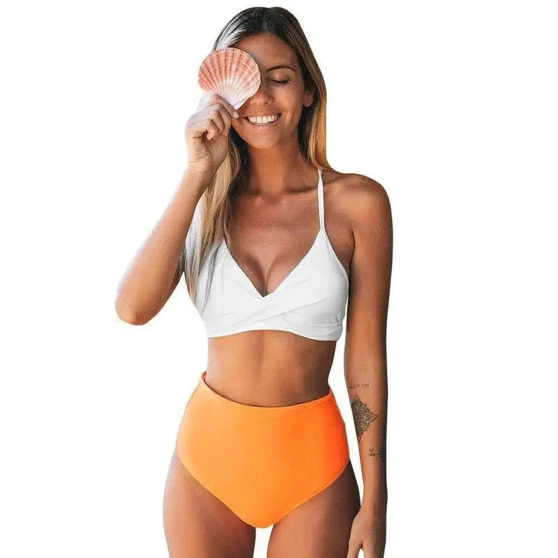 Solid Color Split Bikini European And American High-2