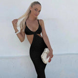 Spaghetti Strap Backless Maxi Dress - Sexy Summer Party Wear-11