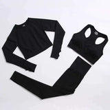 LOVEMI Sport clothing Black / 3pcs / S Lovemi -  Fitness Sports Yoga Clothing Suit Women Seamless