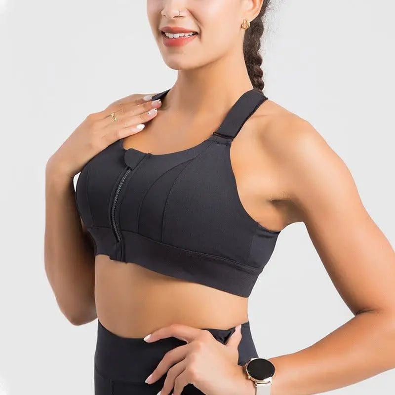 LOVEMI  Sport clothing Black / S Lovemi -  Wireless padded sports bra with high quality front zipper