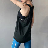 LOVEMI Sport clothing Black / S Lovemi -  Women's Sports Vest Loose-fitting Outer Wear Long Breathable