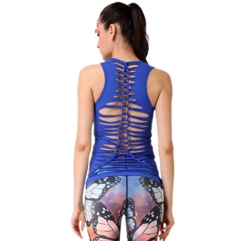 LOVEMI Sport clothing Blue / L Lovemi -  Professional Yoga Wear Vest With Chest Pad, Hollow,
