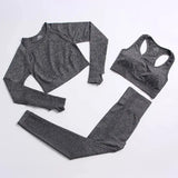 LOVEMI Sport clothing Dark Grey / 3pcs / S Lovemi -  Fitness Sports Yoga Clothing Suit Women Seamless