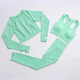 LOVEMI Sport clothing Green / 3pcs / S Lovemi -  Fitness Sports Yoga Clothing Suit Women Seamless