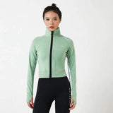 LOVEMI Sport clothing Green / S Lovemi -  Stand-up Collar Workout Clothes Jacket Long-sleeved