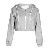 LOVEMI Sport clothing Grey / S Lovemi -  Women Summer Tops Drawstring Hooded Hood