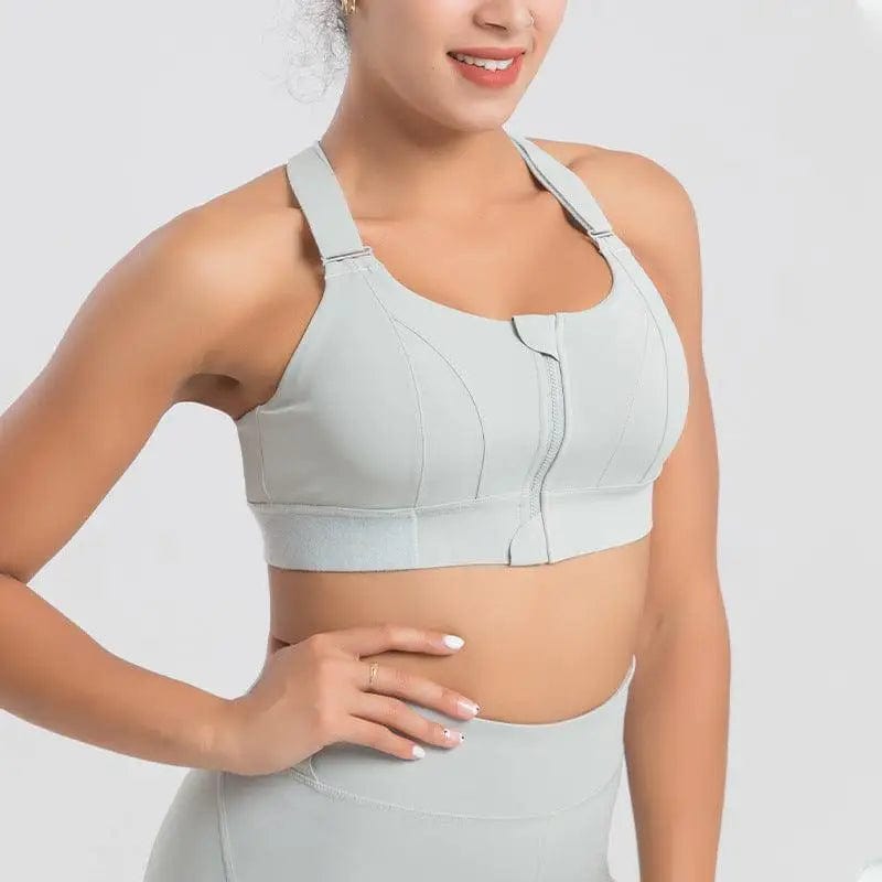LOVEMI  Sport clothing Lightgreen / S Lovemi -  Wireless padded sports bra with high quality front zipper