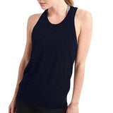 LOVEMI Sport clothing Navy Blue / L Lovemi -  Hollow solid color sleeveless vest T-shirt