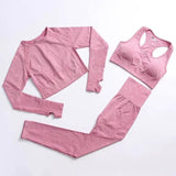 LOVEMI Sport clothing Pink / 3pcs / S Lovemi -  Fitness Sports Yoga Clothing Suit Women Seamless