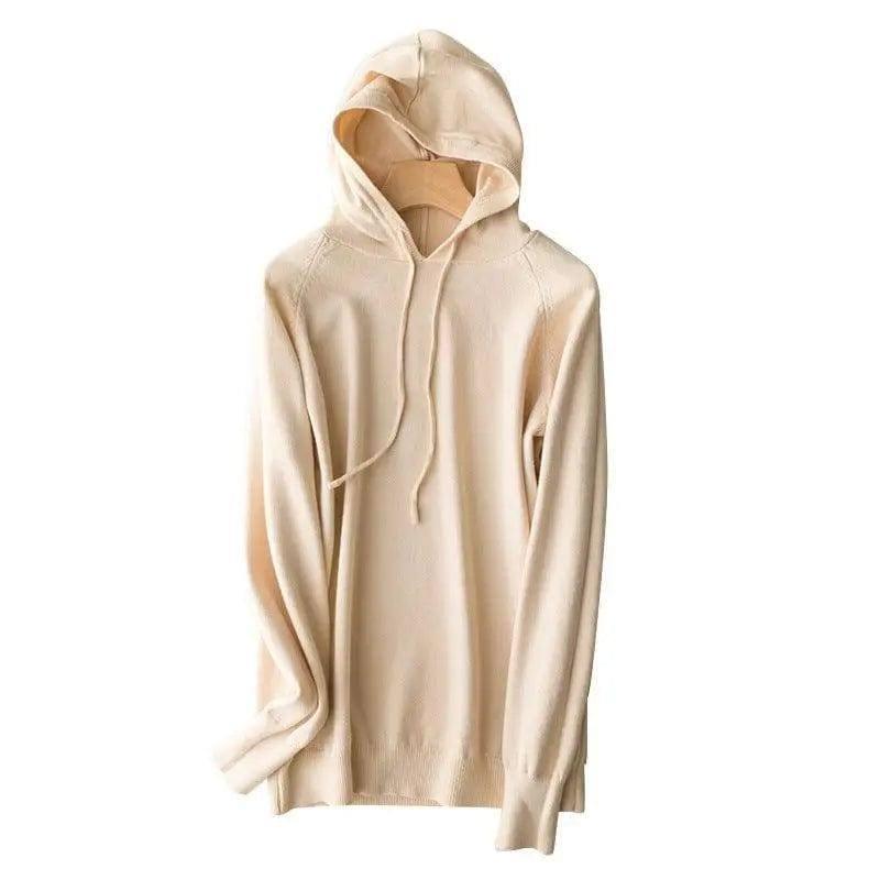 Spring and autumn hooded sweater women pullover-Apricot-9