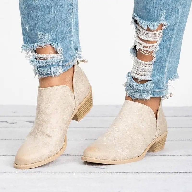 Spring Autumn Women Butterfly-knot Boots Slip-On Med High-4-6