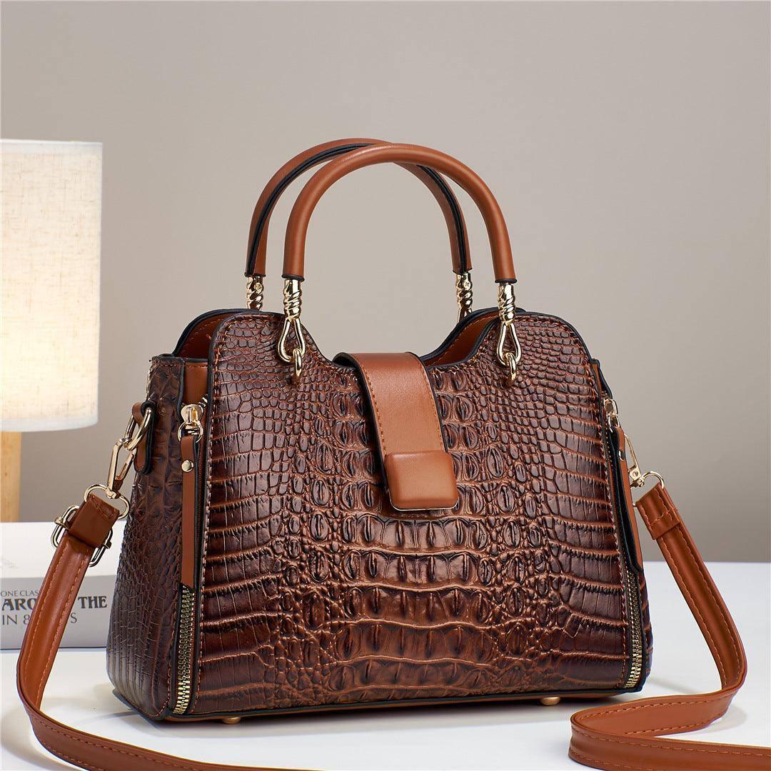 Spring Portable Pattern Shoulder Messenger Bag For Women-Brown-1