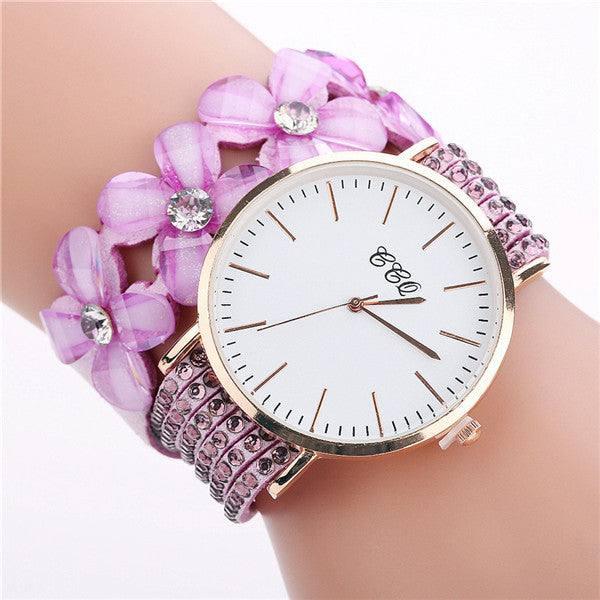 Stainless steel shell quartz watches Women luxury brand-Purple-5