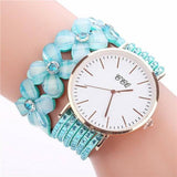 Stainless steel shell quartz watches Women luxury brand-Sky blue-8