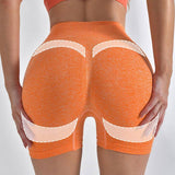 Striped Yoga Shorts High Waist Hip-lifting Tight Pants For Women Running Fitness Sports Leggings-2