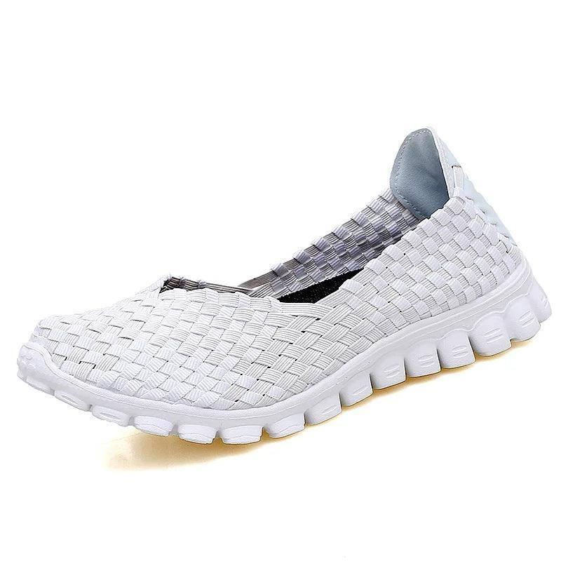 Stylish Woven Slip-On Sneakers for Everyday Comfort-WHITE-4